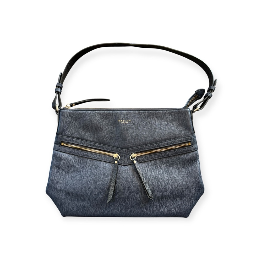 RADLEY LONDON SMITH STREET leather shoulder bag purse navy blue  classic